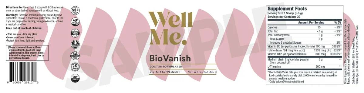 BioVanish Supplement Fact